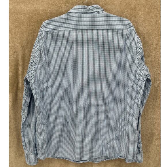 Joseph Abboud Shirt Mens XL Blue Check Button Up 100% Cotton Long Sleeves Office - Picture 3 of 7